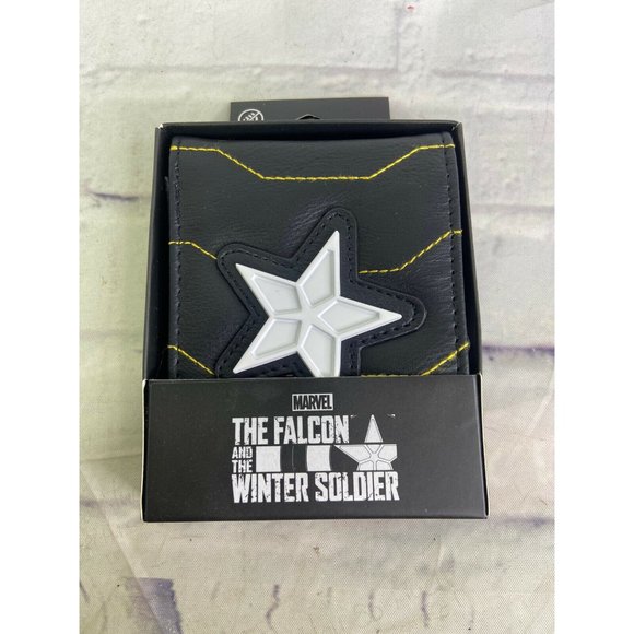 Marvel The Falcon and the Winter Soldier Black PU Faux Leather Bi-Fold Wallet - Picture 4 of 10